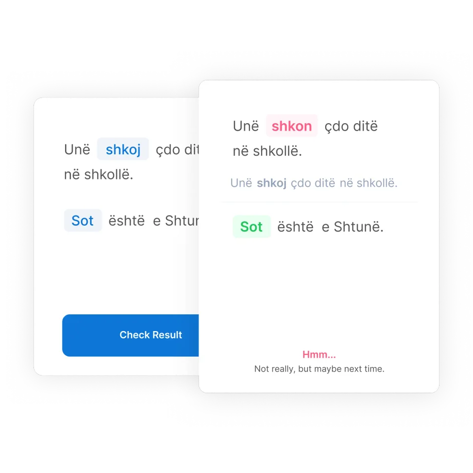 OnAlbanian app: Fill the blank